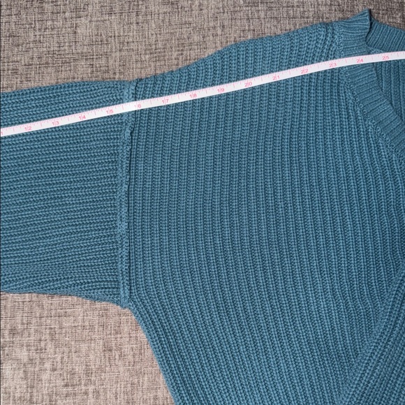 Forever 21 Teal Distressed Sweater - Picture 6 of 8